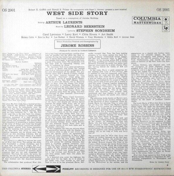 West Side Story Original Broadway Cast 1962-63 OS-2001 L3