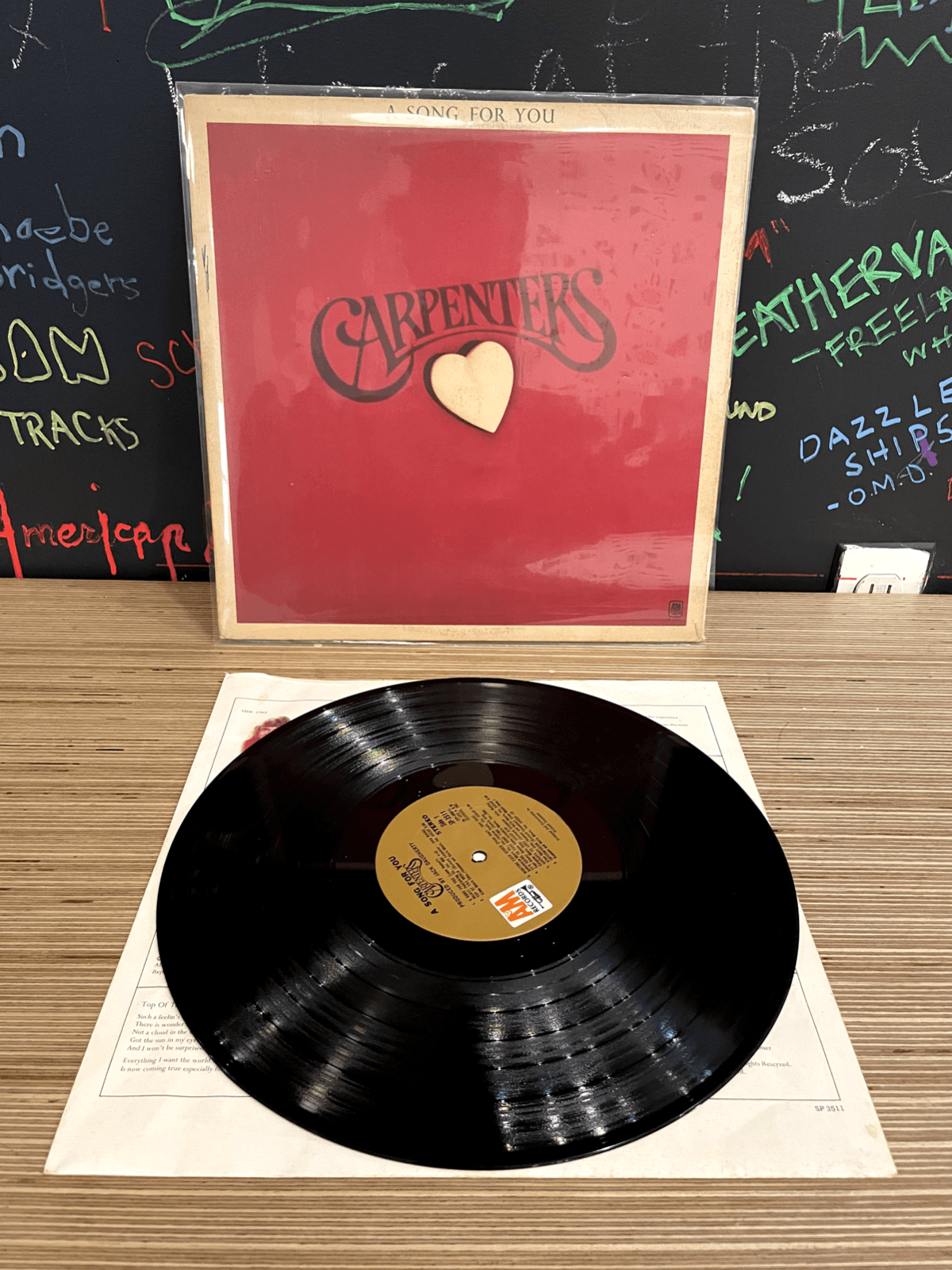 The Carpenters A Song For You Vinyl LP Record 1972 A&M SP-3511 G
