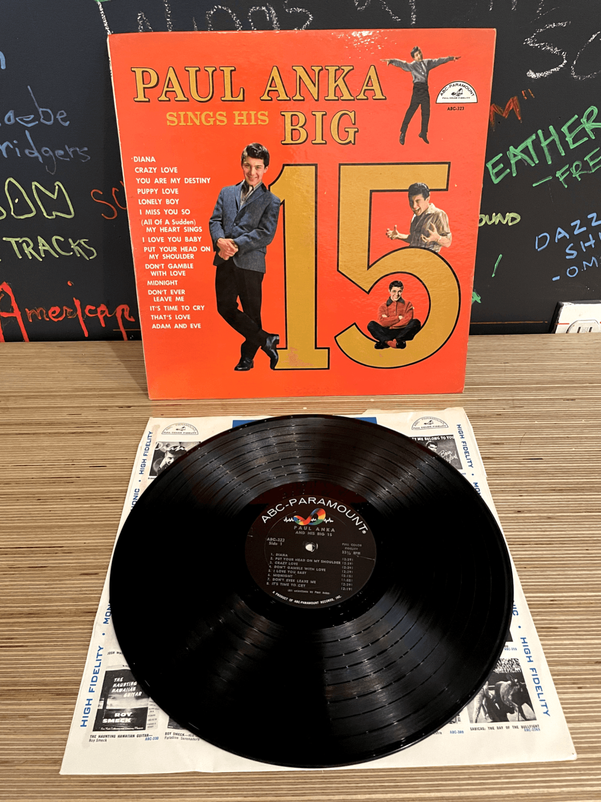 PAUL ANKA SINGS HIS BIG 15 (VG+) ABC-323 LP VINYL RECORD VG