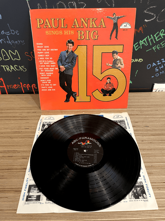 PAUL ANKA SINGS HIS BIG 15 (VG+) ABC-323 LP VINYL RECORD VG