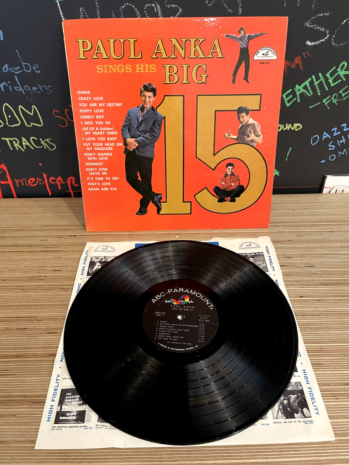 PAUL ANKA SINGS HIS BIG 15 (VG+) ABC-323 LP VINYL RECORD VG